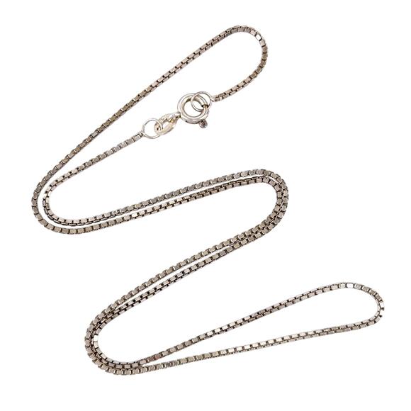 Vintage Sterling Silver 925 Box Chain Necklace 16.5" - Picture 1 of 3